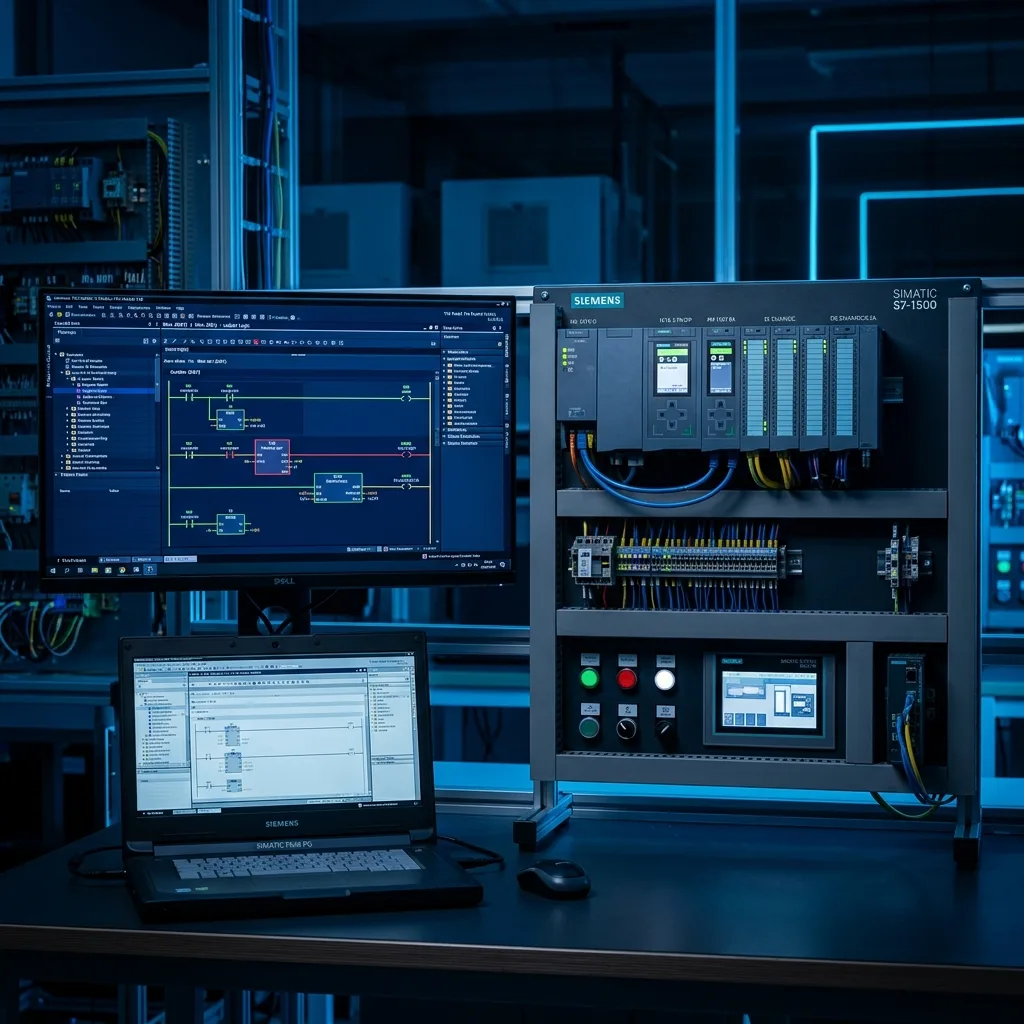 PLC Siemens SIMATIC S7-1200 con pantalla HMI y TIA Portal en Saltillo